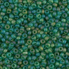 Miyuki rocailles Perlen 11/0 - Matted transparent green ab 11-146FR